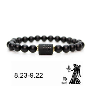 Black stone Beads 12 constellation couple Bracelet Men Bracelets For Women Pulseras Moda Masculina Hombre Man Mens Jewellery