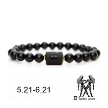 Black stone Beads 12 constellation couple Bracelet Men Bracelets For Women Pulseras Moda Masculina Hombre Man Mens Jewellery