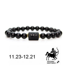 Black stone Beads 12 constellation couple Bracelet Men Bracelets For Women Pulseras Moda Masculina Hombre Man Mens Jewellery