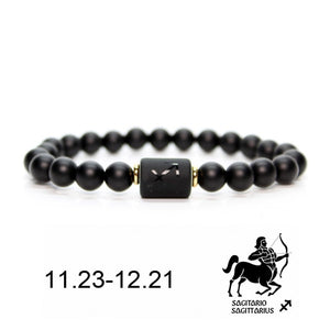 Black stone Beads 12 constellation couple Bracelet Men Bracelets For Women Pulseras Moda Masculina Hombre Man Mens Jewellery