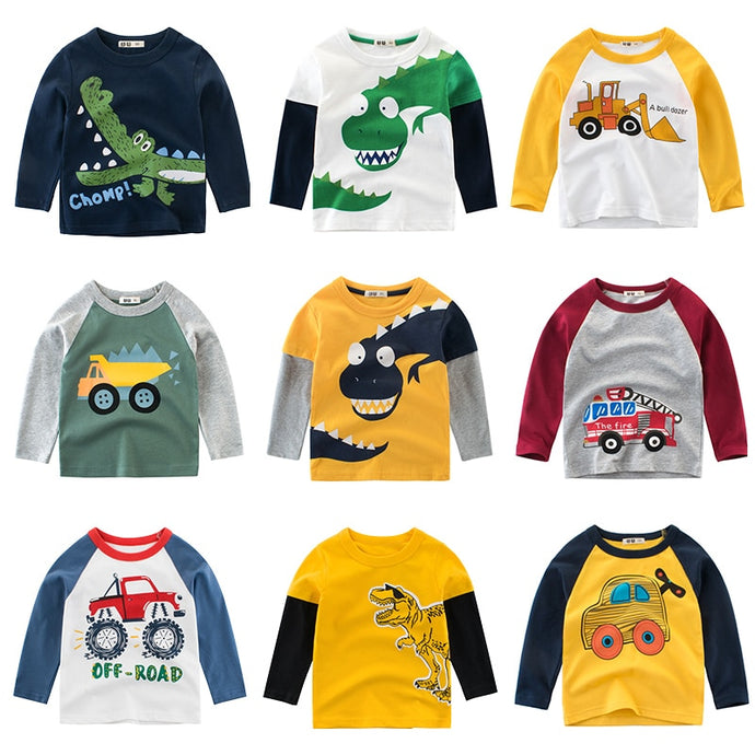 Kids Shirts T-Shirt for Children's Children Girls Boys a Boy Shirt Child Kid's Dinosaur Kid Cotton Cartoon Tops Clothing Clothes