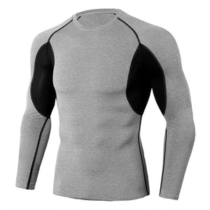 Dry Fit Compression Shirt Men Rashgard Fitness Long Sleeves Running Shirt Men Gym T Shirt Football Jersey Sportswear Sport Tight