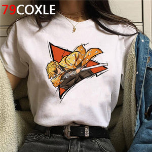 Hot Demon Slayer Funny Cartoon T Shirt Men Fashion Kimetsu No Yaiba T-shirt Graphic Japanese Anime Tshirt Hip Hop Top Tees Male