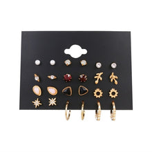 FNIO Women's Earrings Set Pearl Earrings For Women Bohemian Fashion Jewelry 2020 Geometric Crystal Heart Stud Earrings