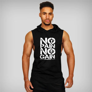 Brand Gyms Clothing Mens Bodybuilding Hooded Tank Top Cotton Sleeveless Vest Sweatshirt Fitness Workout Sportswear Tops Male