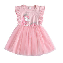 DXTON Girls Clothes 2020 New Summer Princess Dresses Flying Sleeve Kids Dress Unicorn Party Girls Dresses Children Clothing 3-8Y