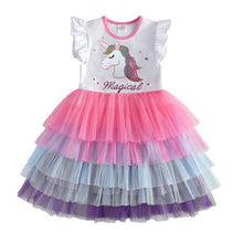 DXTON Girls Clothes 2020 New Summer Princess Dresses Flying Sleeve Kids Dress Unicorn Party Girls Dresses Children Clothing 3-8Y