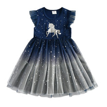 DXTON Girls Clothes 2020 New Summer Princess Dresses Flying Sleeve Kids Dress Unicorn Party Girls Dresses Children Clothing 3-8Y