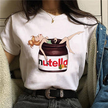 2020 Nutella Print T Shirt Women 90s Harajuku Kawaii  Fashion T-shirt Graphic Cute Cartoon Tshirt Korean Style Top Tees Female