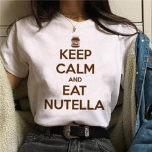 2020 Nutella Print T Shirt Women 90s Harajuku Kawaii  Fashion T-shirt Graphic Cute Cartoon Tshirt Korean Style Top Tees Female