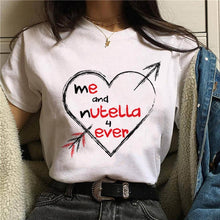 2020 Nutella Print T Shirt Women 90s Harajuku Kawaii  Fashion T-shirt Graphic Cute Cartoon Tshirt Korean Style Top Tees Female