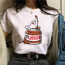 2020 Nutella Print T Shirt Women 90s Harajuku Kawaii  Fashion T-shirt Graphic Cute Cartoon Tshirt Korean Style Top Tees Female