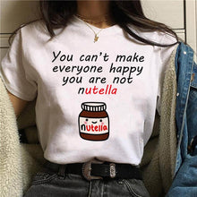 2020 Nutella Print T Shirt Women 90s Harajuku Kawaii  Fashion T-shirt Graphic Cute Cartoon Tshirt Korean Style Top Tees Female