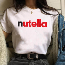 2020 Nutella Print T Shirt Women 90s Harajuku Kawaii  Fashion T-shirt Graphic Cute Cartoon Tshirt Korean Style Top Tees Female