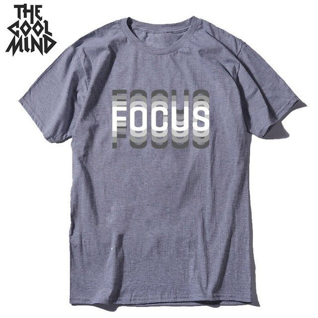 COOLMIND 100% cotton summer loose focus print men T shirt casual loose o-neck men tshirt short sleeve t-shirt male tee shirts