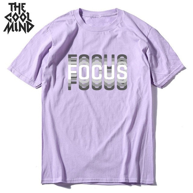 COOLMIND 100% cotton summer loose focus print men T shirt casual loose o-neck men tshirt short sleeve t-shirt male tee shirts