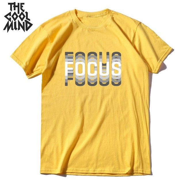 COOLMIND 100% cotton summer loose focus print men T shirt casual loose o-neck men tshirt short sleeve t-shirt male tee shirts