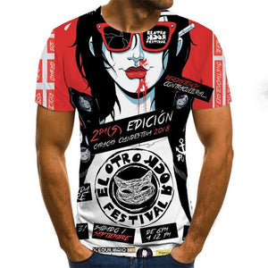 2020 Mens horror T shirts Fashion New Summer Men's Short Sleeve T-shirt Casual 3D Zombie Print Rock Tshirt For Man Full Printed