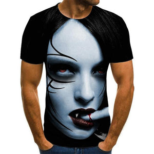 2020 Mens horror T shirts Fashion New Summer Men's Short Sleeve T-shirt Casual 3D Zombie Print Rock Tshirt For Man Full Printed