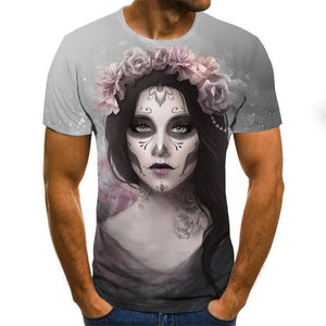 2020 Mens horror T shirts Fashion New Summer Men's Short Sleeve T-shirt Casual 3D Zombie Print Rock Tshirt For Man Full Printed