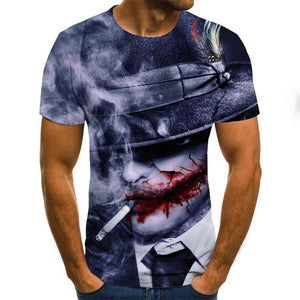 2020 Mens horror T shirts Fashion New Summer Men's Short Sleeve T-shirt Casual 3D Zombie Print Rock Tshirt For Man Full Printed