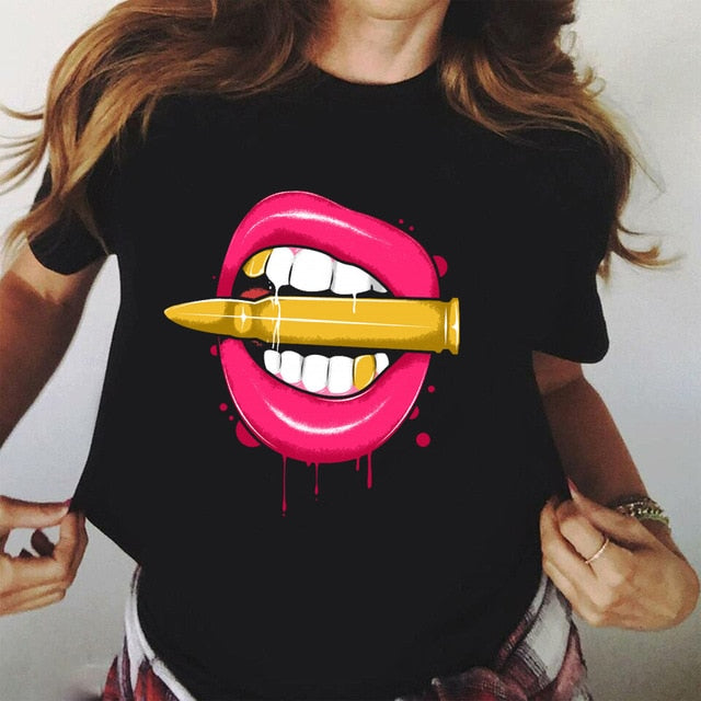 Pink Eyelashes Print Art T Shirt Women Princess Makeup Graphic Tee Personality Hipster Summer Woman Tumblr Art Tshirt Streetwear