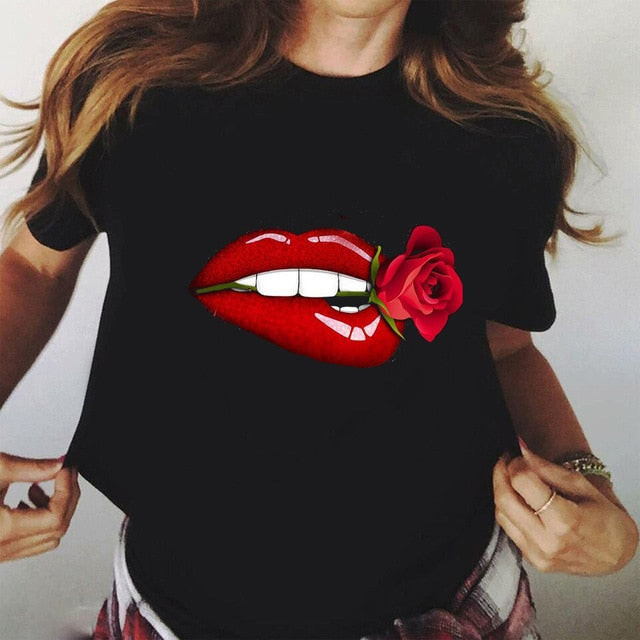 Pink Eyelashes Print Art T Shirt Women Princess Makeup Graphic Tee Personality Hipster Summer Woman Tumblr Art Tshirt Streetwear
