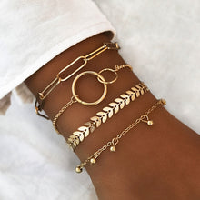 31 Styles Boho Mixed Leaves Letter Map Geometric Crystal Infinity  Pentagram Shell Multi-layer Chain Bracelet Women Wholesale