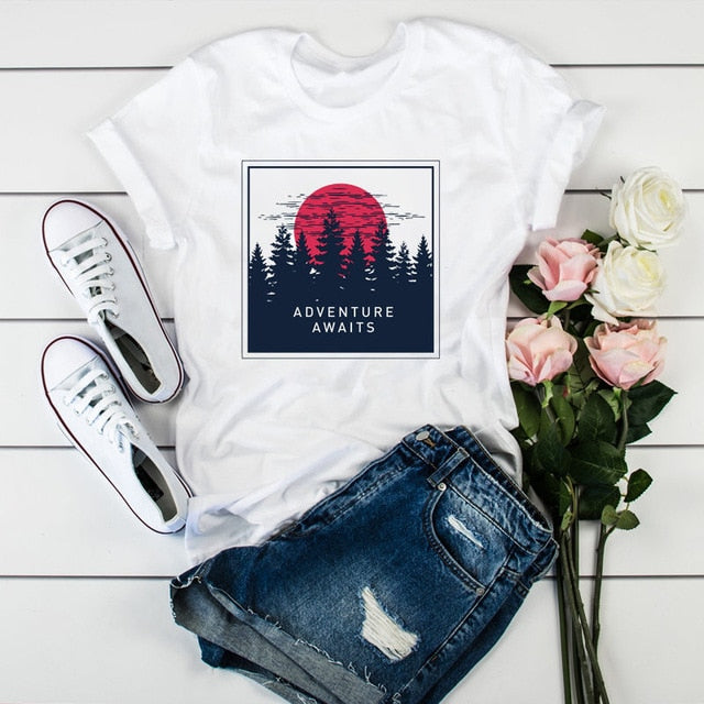 Summer New 90 ’s Leopard Heartbeat Short Sleeve Print Clothing Women's T-Shirt Harajuku Graphic Clothing Women's Top Retro Tops