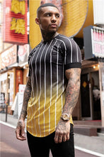 2020 new brand men's stylish cool T-shirt, men's casual style striped hip-hop short sleeve street element printed top, wholesale