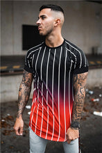 2020 new brand men's stylish cool T-shirt, men's casual style striped hip-hop short sleeve street element printed top, wholesale