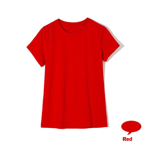 High Quality 18 Color S-3XL Plain T Shirt Women Cotton Elastic Basic T-shirts Female Casual Tops Short Sleeve T-shirt Women 002