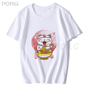 Men Catana Cool Summer Loose Men/Women T Shirt Casual Short Sleeve Cat Print Anime Tshirt Japanese Summer T-Shirt Tops Tee Shirt