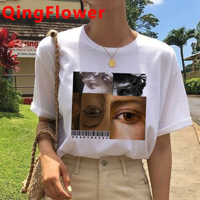 Vaporwave Aesthetic Funny Cartoon T Shirt Men Unisex Cool Streetwear T-shirt Japanese Anime Summer Tshirt Hip Hop Top Tees Male
