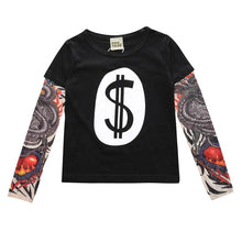 Novelty Tattoo Long Sleeve Children T-Shirts Cotton Boys T Shirt Kids TShirt Autumn Kids Girls Tops 2-7Years Children Clothes