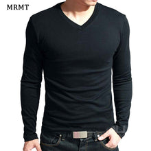 2020 Elastic Mens T-Shirt V-Neck Long Sleeve Men T Shirt For Male Lycra And Cotton T-Shirts Man Clothing TShirt Brand Tees