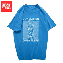 COSMIC STRING 100% cotton summer men's T-shirts Joy Division Unknown Pleasure punk COOL T-shirt rock hipster t shirt tee shirts