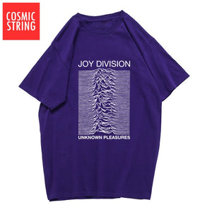 COSMIC STRING 100% cotton summer men's T-shirts Joy Division Unknown Pleasure punk COOL T-shirt rock hipster t shirt tee shirts