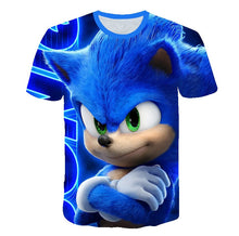 2020 Summer Boys Cartoon Sonic hedgehog t shirt Blue 3D Printed Girls Streetwear Children Kids Clothes Baby Funny Tshirt O-Neck