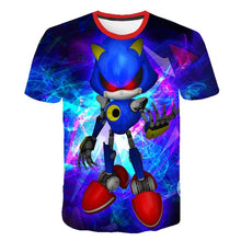 2020 Summer Boys Cartoon Sonic hedgehog t shirt Blue 3D Printed Girls Streetwear Children Kids Clothes Baby Funny Tshirt O-Neck