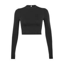 HEYounGIRL Solid Basic Long Sleeve Womens Tshirt Casual Black White Fashion Crop Top T Shirt Ladies Fashion Korean Tee Shirt