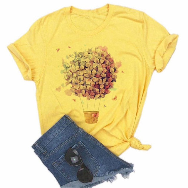 Women 2020 Summer Short Sleeve Floral Flower Fashion Lady T-shirts Top T Shirt Ladies Womens Graphic Female Tee T-Shirt