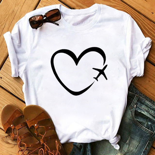 Maycaur Vogue T Shirt Women Summer Casual Tshirts Tees Harajuku Korean Style Graphic Tops New Kawaii Short Sleeve Female T-shirt