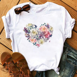 Maycaur Vogue T Shirt Women Summer Casual Tshirts Tees Harajuku Korean Style Graphic Tops New Kawaii Short Sleeve Female T-shirt