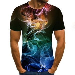 Ink style men's T-shirt 3D creative cloud graphic T-shirt summer casual tops fashion round neck shirt plus size streetwear