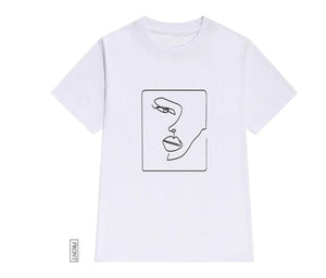 face abstract simple Women tshirt Cotton Casual Funny t shirt Gift For Lady Yong Girl Top Tee Drop Ship S-723