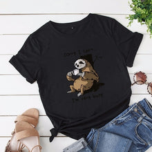 JCGO Women T-shirt Summer Short Sleeve Cotton Plus Size S-5XL Cute Lazy Sloth Print Funny Casual O Neck Female Tshirt Tees Tops