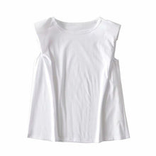 2020 summer women's new design sense niche trendy shoulder pad profile vest t-shirt solid color wild loose loose slim top