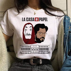 La Casa De Papel Tshirt Money Heist Tees TV Series T Shirt Women T Short Sleeve House of Paper Funny Female T-Shirt Tops