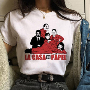 La Casa De Papel Tshirt Money Heist Tees TV Series T Shirt Women T Short Sleeve House of Paper Funny Female T-Shirt Tops